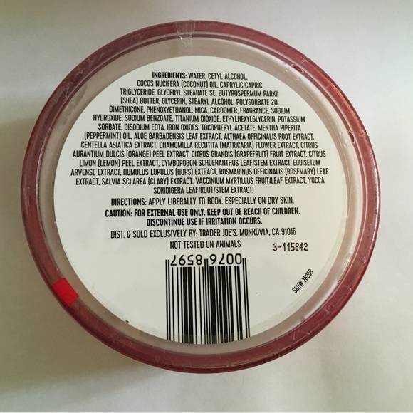 Trader Joe’s candy cane body butter new 8oz cream moisturizer lotion shimmering - Picture 2 of 2